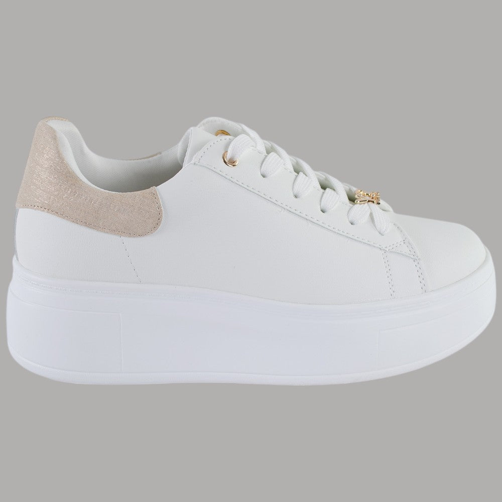 Sneakers Platform YNot Bianche NICOLE con Dettaglio Glitter Sand - Prodotti di Classe