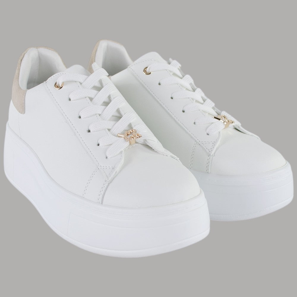 Sneakers Platform YNot Bianche NICOLE con Dettaglio Glitter Sand - Prodotti di Classe
