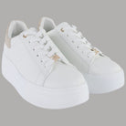 Sneakers Platform YNot Bianche NICOLE con Dettaglio Glitter Sand - Prodotti di Classe