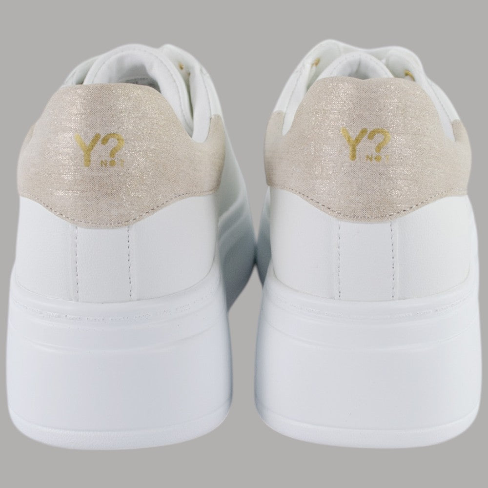 Sneakers Platform YNot Bianche NICOLE con Dettaglio Glitter Sand - Prodotti di Classe