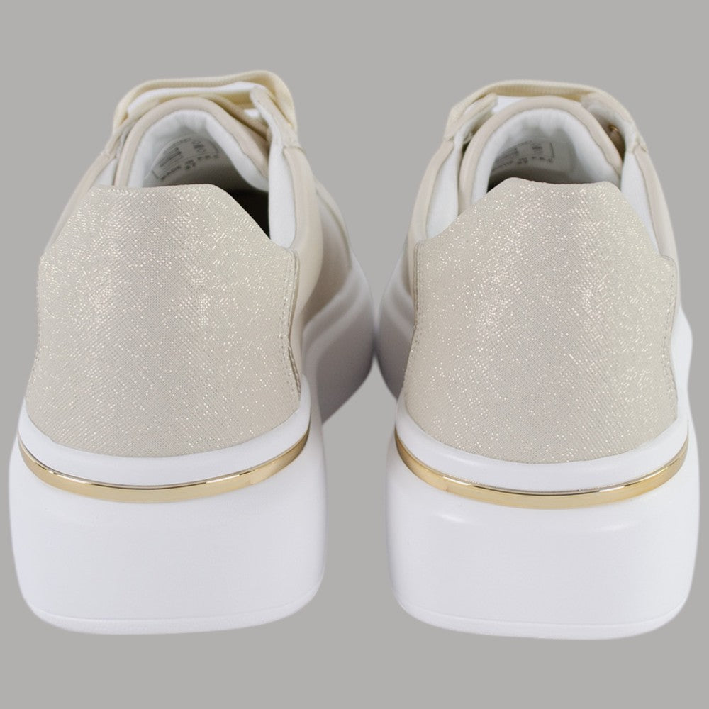 Sneakers Platform YNot GIUSY Sand con Suola Alta e Dettagli Brillanti - Prodotti di Classe