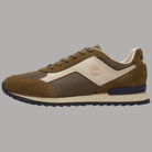 Sneakers marroni e beige con logo albero sulla linguetta
