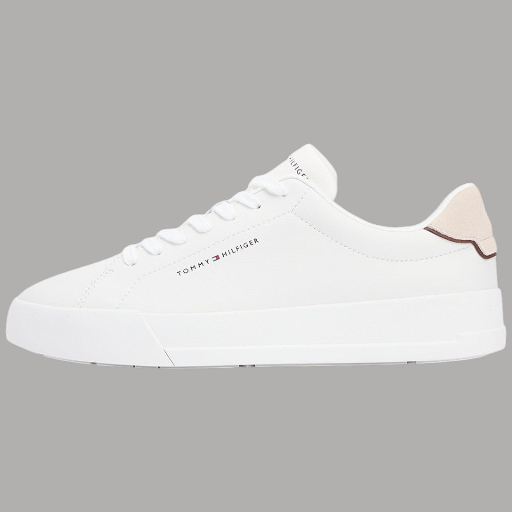 Sneakers in Pelle Bianche Scarpe Tommy Hilfiger con Dettaglio Beige - Prodotti di Classe