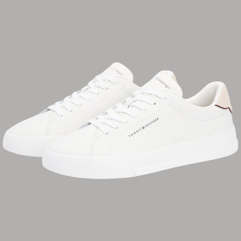 Sneakers in Pelle Bianche Scarpe Tommy Hilfiger con Dettaglio Beige - Prodotti di Classe