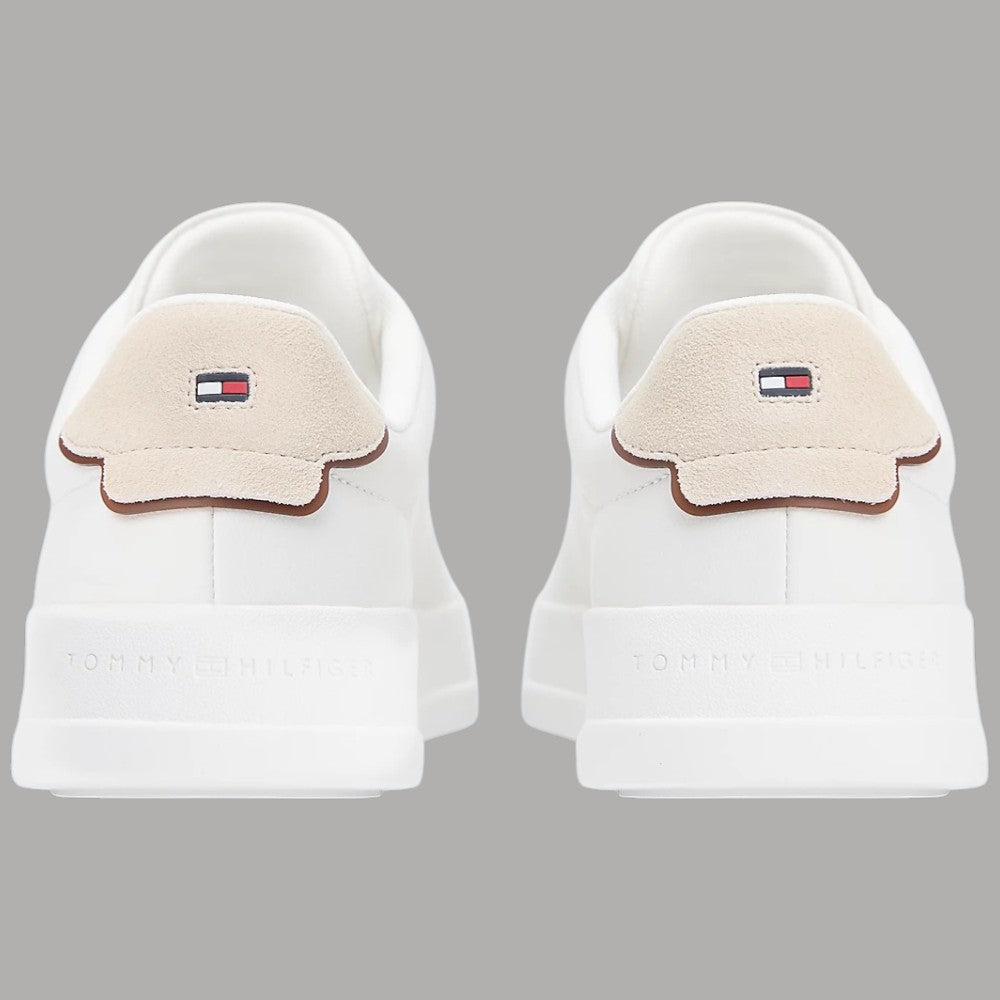 Sneakers in Pelle Bianche Scarpe Tommy Hilfiger con Dettaglio Beige - Prodotti di Classe