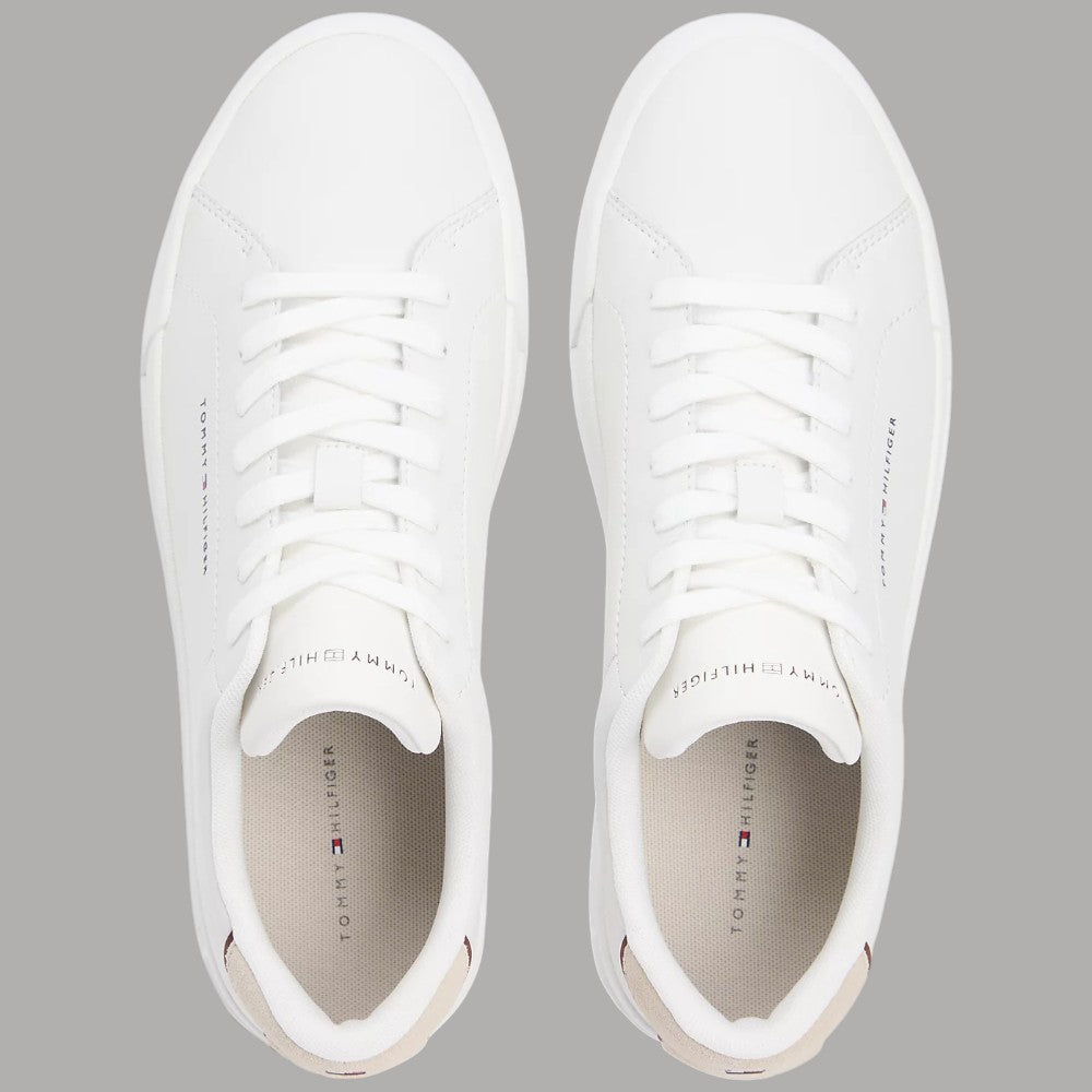Sneakers in Pelle Bianche Scarpe Tommy Hilfiger con Dettaglio Beige - Prodotti di Classe