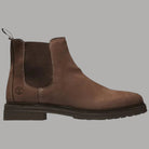 Stivaletto Chelsea donna in nabuk marrone, tacco 3,5 cm, suola scolpita
