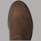Cappuccio puntale stivaletto in nabuk marrone con cuciture decorative
