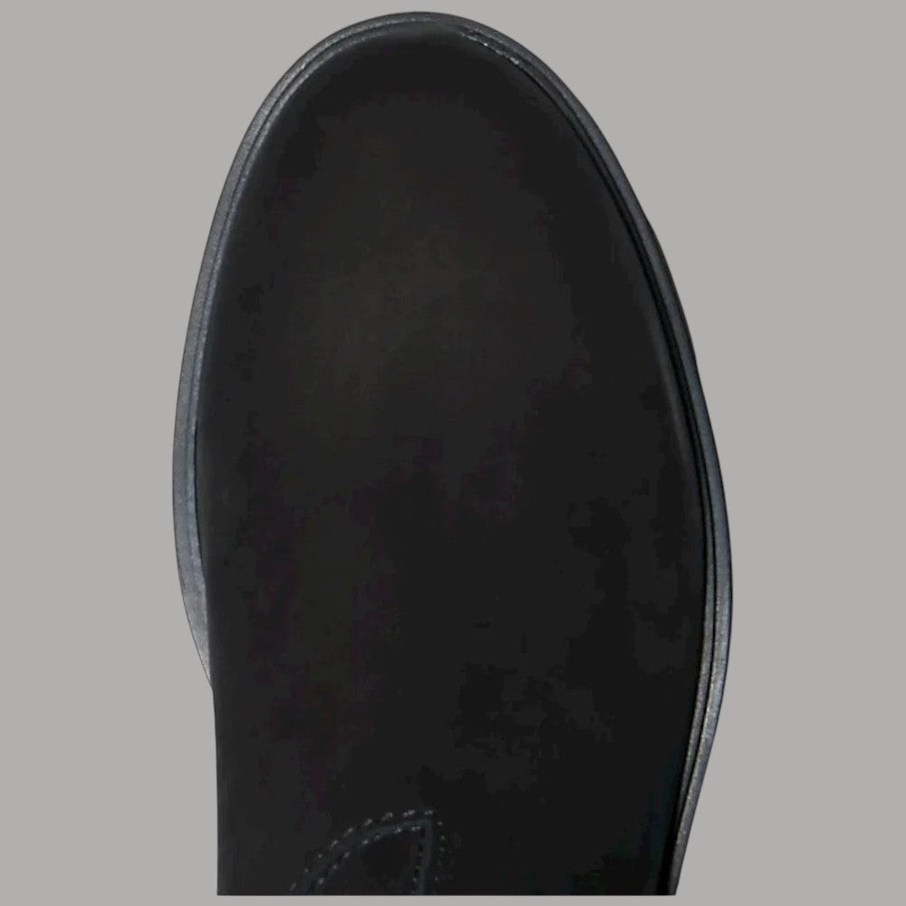 Stivaletto chelsea Timberland nero in nabuk, punta tonda, elastici laterali.