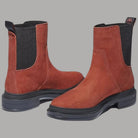 Stivaletti Chelsea da donna Timberland, elastico nero e tomaia rossa con suola spessa