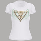 Stylish T-shirt Guess in Cotone Slim Logo Borchie Fiorite - Prodotti di Classe
