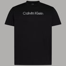 T-shirt Calvin Klein nera in cotone con logo sul petto