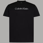 T-shirt Calvin Klein nera in cotone con logo sul petto