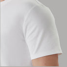 T-shirt bianca in cotone interlock, manica corta e bordo cucito