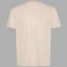 T-shirt beige in cotone con logo goffrato Calvin Klein vista frontale