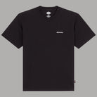 T-shirt Dickies nera in cotone, logo sul petto; vista frontale su fondo neutro