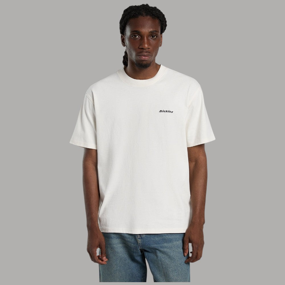 T-shirt Dickies ecru a maniche corte con logo sul petto, vestibilità rilassata