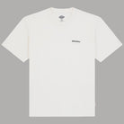 T-shirt Dickies ecru in cotone, logo sul petto; vista frontale piatta