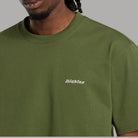 T-shirt Dickies verde oliva con logo ricamato sul petto