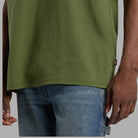 T-shirt Dickies verde oliva con orlo dritto e etichetta laterale