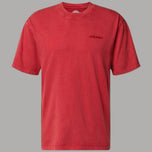 T-shirt cotone regular fit effetto slavato rosso con logo sul petto