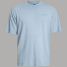 T-shirt cotone regular fit azzurro chiaro con logo sul petto