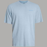 T-shirt cotone regular fit azzurro chiaro con logo sul petto