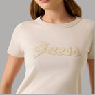 T-shirt Guess in Cotone Boxy con Logo 3D Ricamato - Prodotti di Classe