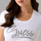 T-shirt Guess Logo Strass Cotone Slim Fit - Prodotti di Classe