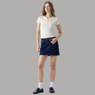 T-shirt Guess GJ Serafino Cropped Quadretti con Bottoni e Logo - Prodotti di Classe