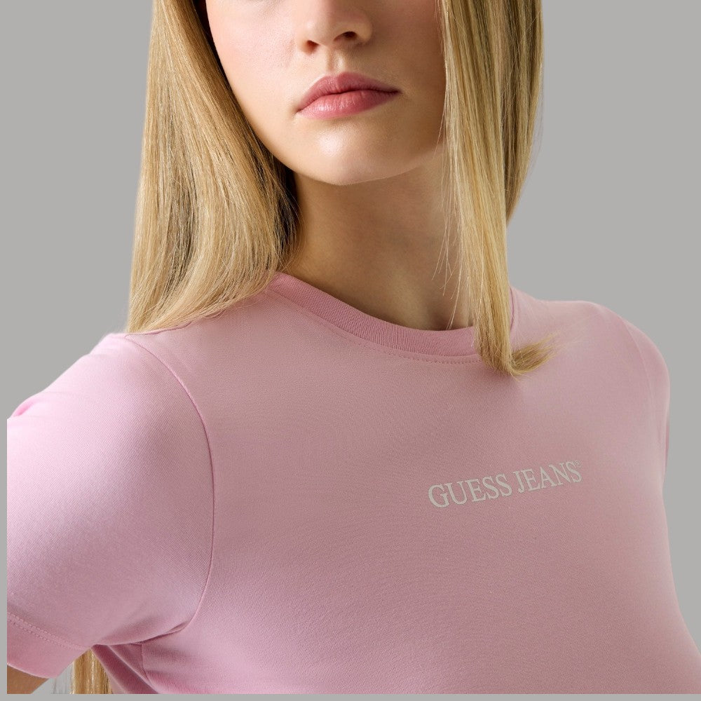 T-shirt Guess GJ Slim Cotone Stretch con Logo Ricamato - Prodotti di Classe