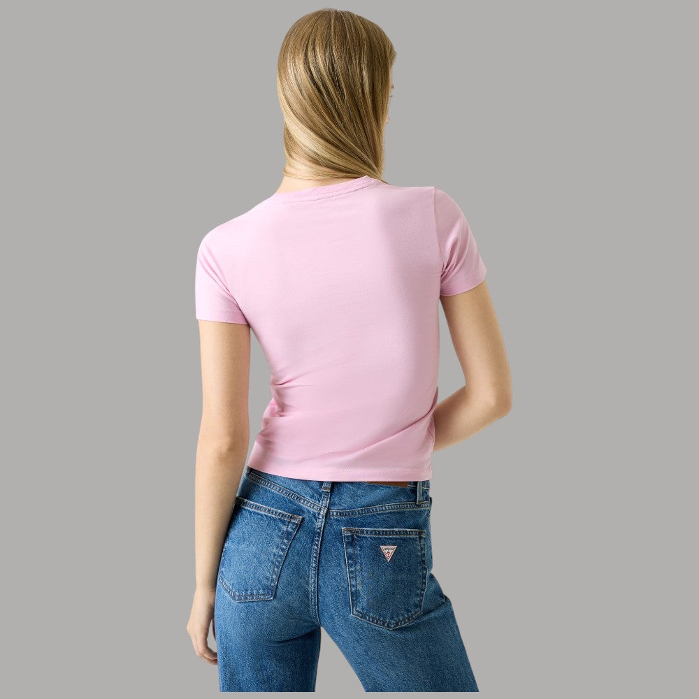 T-shirt Guess GJ Slim Cotone Stretch con Logo Ricamato - Prodotti di Classe