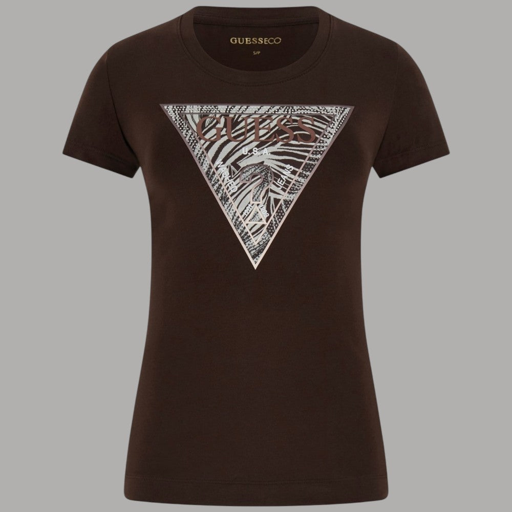 T-shirt Guess Logo Triangolo Zebra Cotone Slim Uomo - Prodotti di Classe