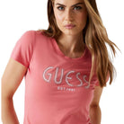 Guess t-shirt rosa logo con strass W5YI05J1314A60R T-shirt Guess