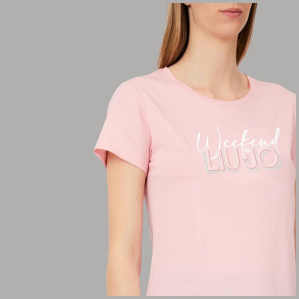 T-shirt Liu Jo in cotone con logo centrale - Eleganza casual - Prodotti di Classe