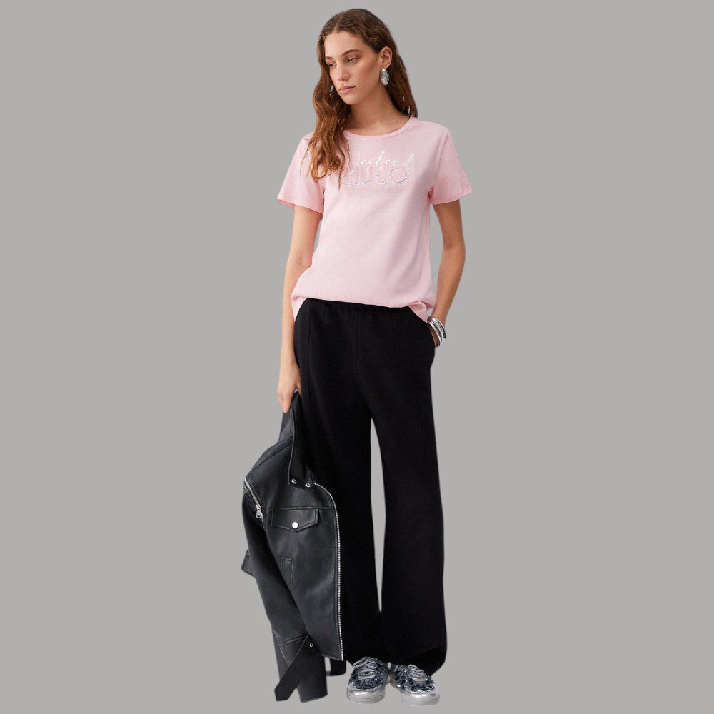 T-shirt Liu Jo in cotone con logo centrale - Eleganza casual - Prodotti di Classe