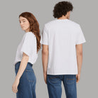 T-shirt di cotone bianca Timberland con logo sul retro e scollo girocollo