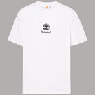 T-shirt di cotone bianca Timberland con logo stampato al centro sul petto