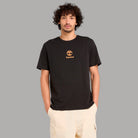 T-shirt di cotone nera Timberland con logo stampato sul petto e scollo girocollo