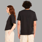 T-shirt di cotone nera Timberland con logo sul retro e scollo girocollo