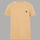 T-shirt Timberland cotone slim beige, vista frontale con logo ricamato