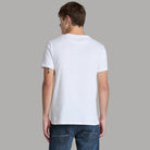 T-shirt Timberland cotone slim bianca, retro con scollo tondo
