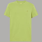 T-shirt uomo verde lime in cotone slim con logo ricamato sul petto