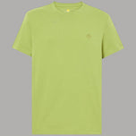 T-shirt uomo verde lime in cotone slim con logo ricamato sul petto