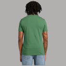 T-shirt da uomo verde in cotone slim vista posteriore con girocollo