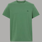 T-shirt da uomo verde in cotone slim con logo ricamato sul petto