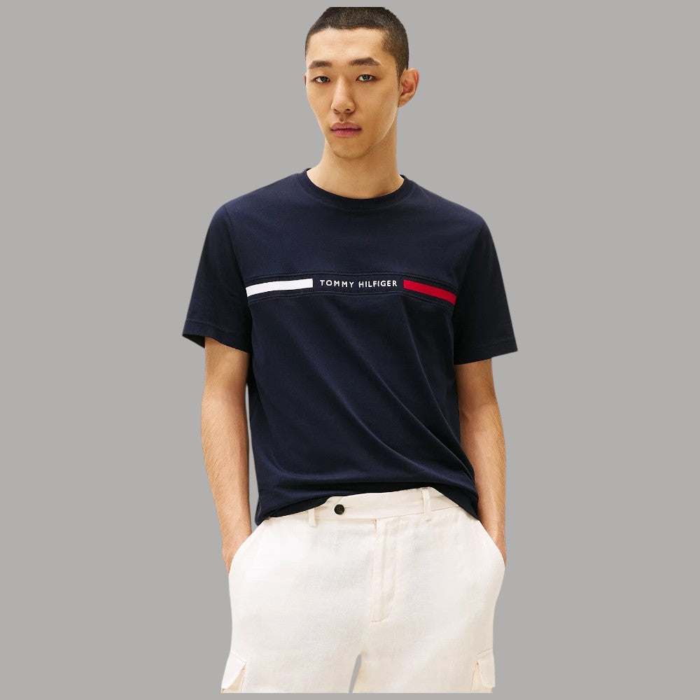 Tommy Hilfiger t-shirt logo con banda MW0MW36498 - Prodotti di Classe
