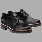 Scarpe oxford da donna in pelle nera con lacci e suola carrarmato alta