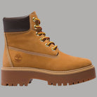 Stivale donna impermeabile giallo con plateau, lacci multicolore e logo Timberland