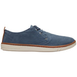 Sneakers Timberland blu in canvas con lacci e suola bianca
